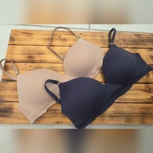 Elegant Women's Intimates Set - Navy and Beige
